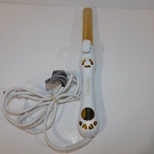 Foxybae Twirl Boss Automatic  Rotating Curling Iron Wand Pearl & Gold 1.25"